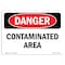 Signmission Safety Sign, OSHA Danger, 10" Height, Rigid Plastic, Contaminated Area, Landscape, 1014-L-1833 OS-DS-P-1014-L-1833 - alternate 1